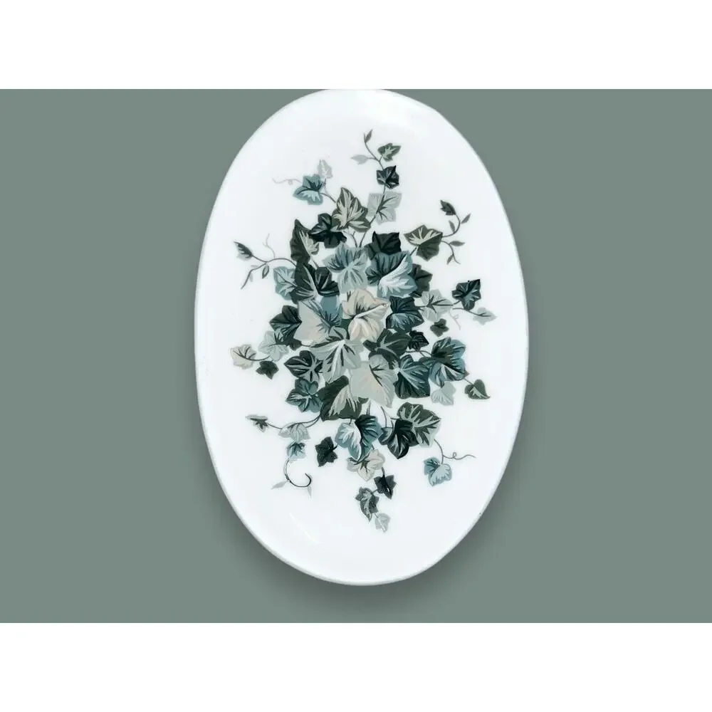 Ivy Arbor Vintage Andre Richard Bar Soap Dish Holder White Green Ivy Porcelain